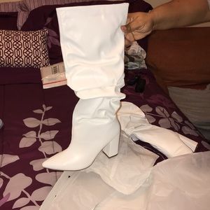 White Hyson Knee High Boots